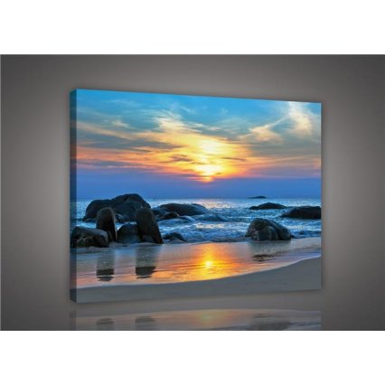Obraz na plátně Západ slunce nad oceánem 100 x 75 cm