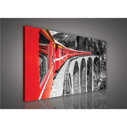 Obraz na plátně Červený vlak 100 x 75 cm