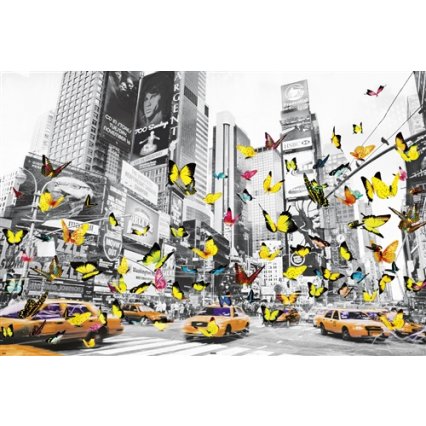 Plakát New York - Butterflies in Manhattan