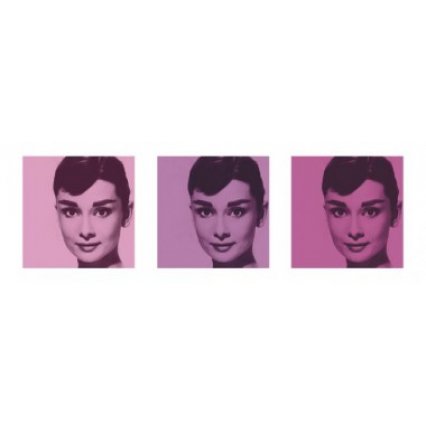 Plakát Audrey Hepburn - Pink Triptych