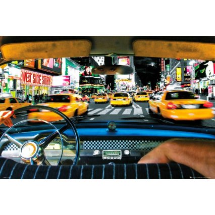 Plakát NY Times Square - Taxi Ride