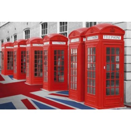 Plakát London - Phoneboxes Union Flag