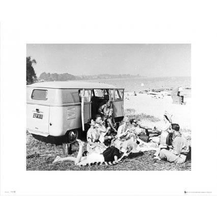 Reprodukce VW Camper Beach Black And White