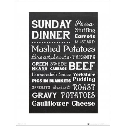 Reprodukce Sunday Dinner Typographic