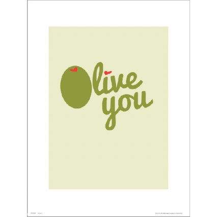 Reprodukce Typographic Olive You