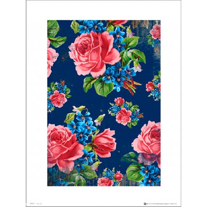 Reprodukce Vintage Flowers Blue