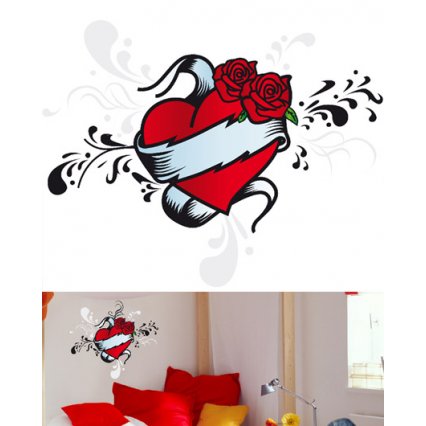 Samolepky na zeď Tattoo Heart 74303