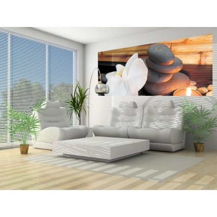 Fototapeta panoramatická vliesová Spa Stones