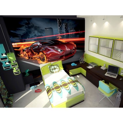 Fototapeta Car in flames