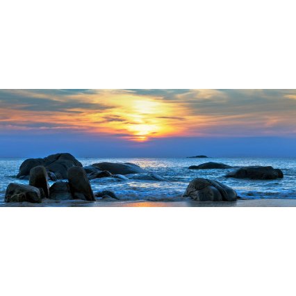 Fototapeta panoramatická vliesová Sunset on the beach