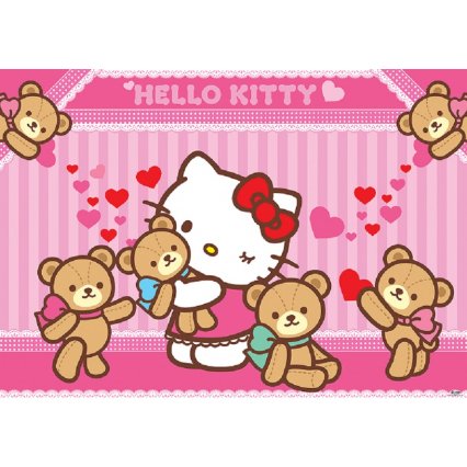 Výprodej - Dětská fototapeta Hello Kitty a Medvídci