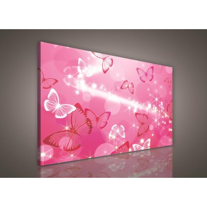 Obraz na plátně dětský Pink Butterflies 100 x 75 cm