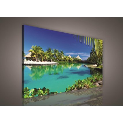 Obraz na plátně Hawaiian bungallows 100 x 75 cm