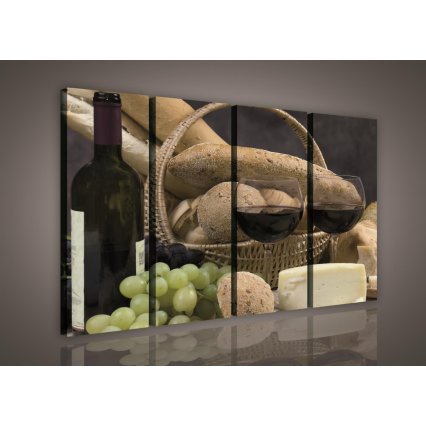 Obraz na plátně Bread and Wine 120 x 80 cm 4-dílný